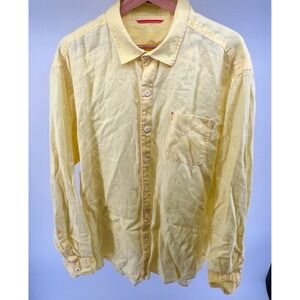 Tommy Bahama Relax Men's XL Linen Long Sleeve Casual Button Up Yellow Shirt 0615